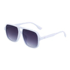 White sunglasses with dark gradient lenses on a white background